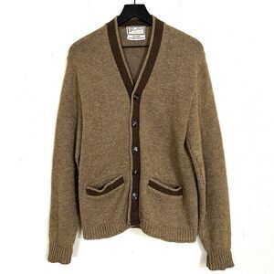 Vintage Brentwood Sportswear Wool Cardigan Size M Mens Brown